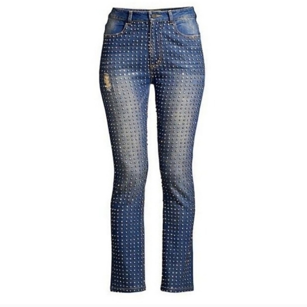 Alice and Olivia Rhinestone Studded Jeans
